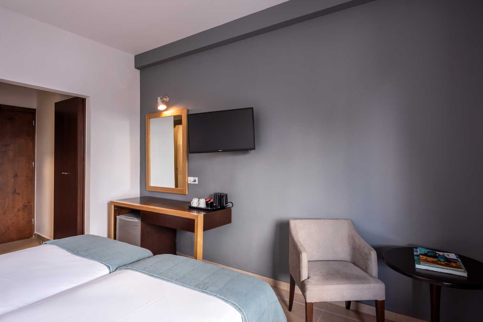 Double Room Bedroom, TV, Armchair and table